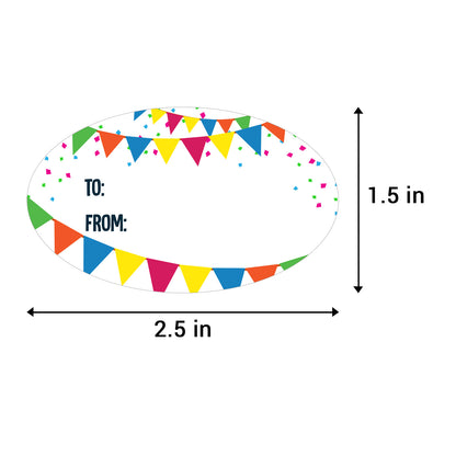 2.5 x 1.5in Stickers: Birthday Gift Tag Labels 3 Designs
