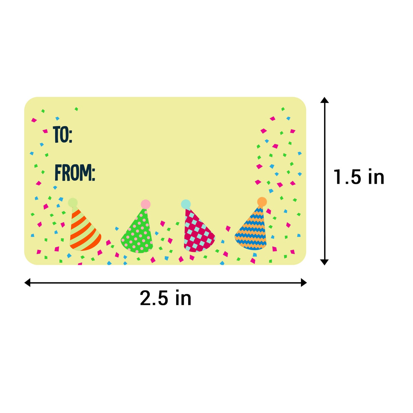 2.5 x 1.5in Stickers: Birthday Gift Tag Labels 3 Designs
