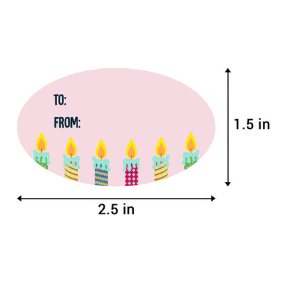 2.5 x 1.5in Stickers: Birthday Gift Tag Labels 3 Designs