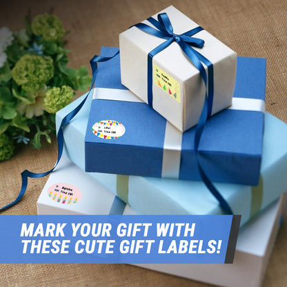 2.5 x 1.5in Stickers: Birthday Gift Tag Labels 3 Designs