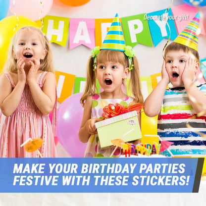 2.5 x 1.5in Stickers: Birthday Gift Tag Labels 3 Designs