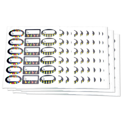 2.5 x 1.5in Stickers: Black Birthday Gift Tag Labels 3 Designs
