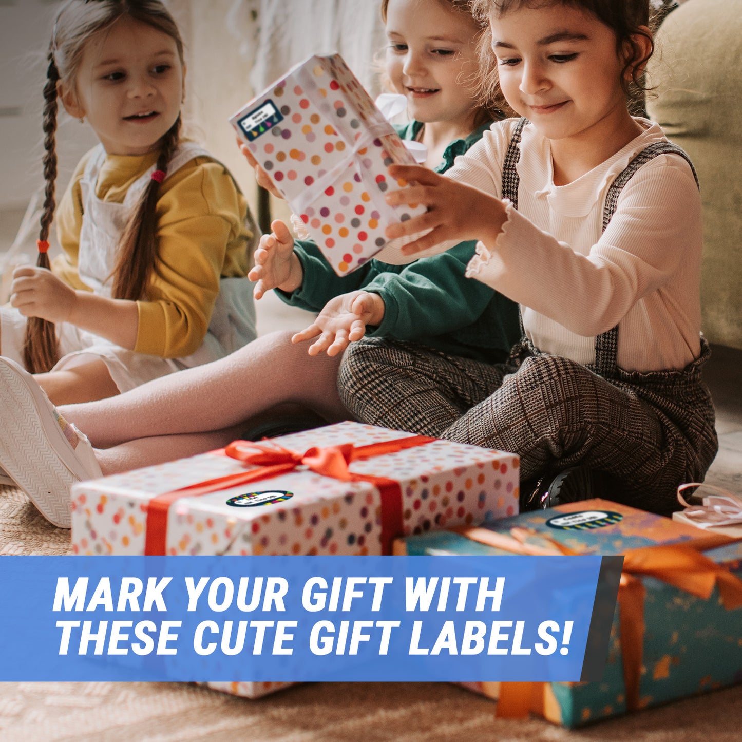 2.5 x 1.5in Stickers: Black Birthday Gift Tag Labels 3 Designs