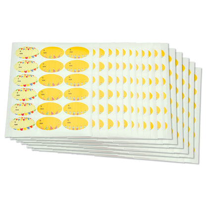 2.5 x 1.5in Stickers: Yellow Birthday Gift Tag Labels 3 Designs