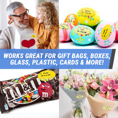 2.5 x 1.5in Stickers: Yellow Birthday Gift Tag Labels 3 Designs