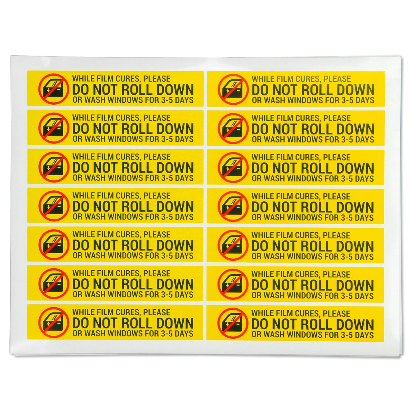 5 x 1in Stickers: Do Not Roll Down Window Warning Labels