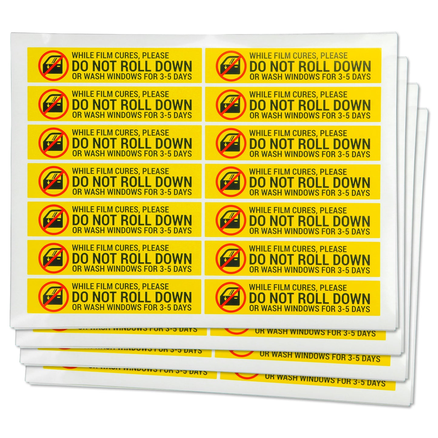 5 x 1in Stickers: Do Not Roll Down Window Warning Labels