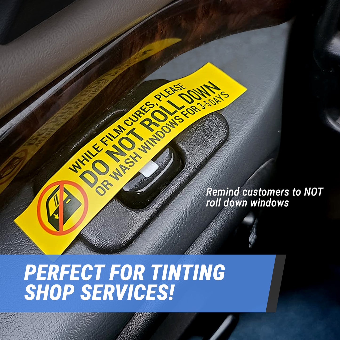 5 x 1in Stickers: Do Not Roll Down Window Warning Labels