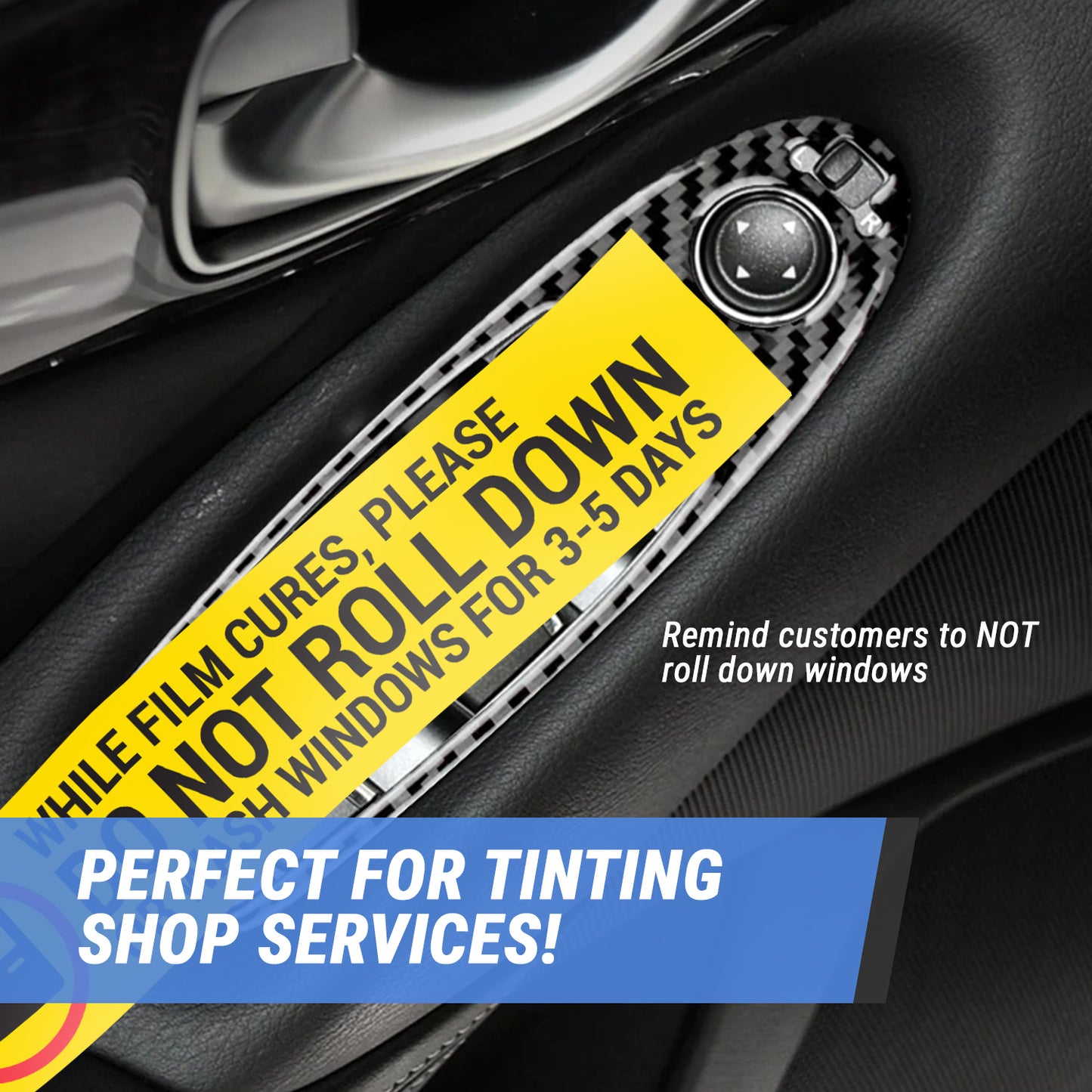 5 x 1in Stickers: Do Not Roll Down Window Warning Labels