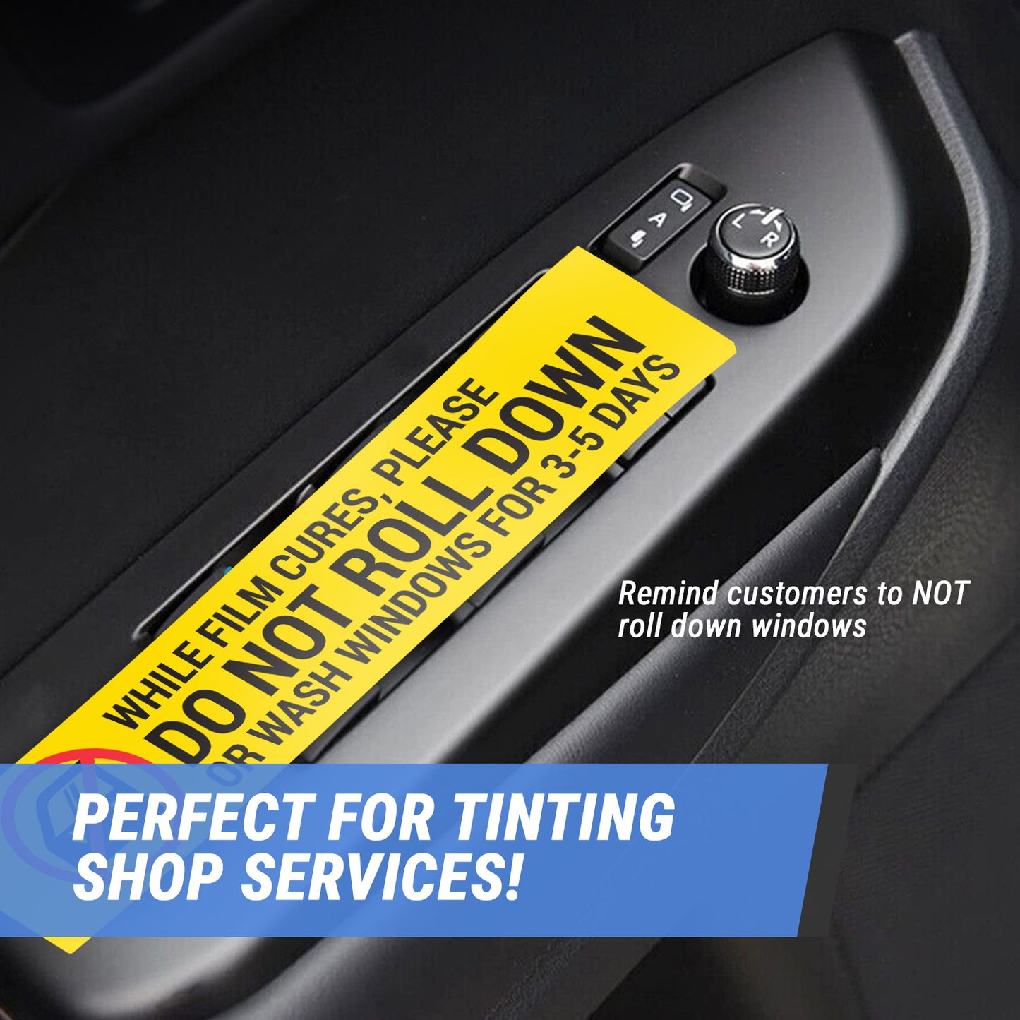 5 x 1in Stickers: Do Not Roll Down Window Warning Labels