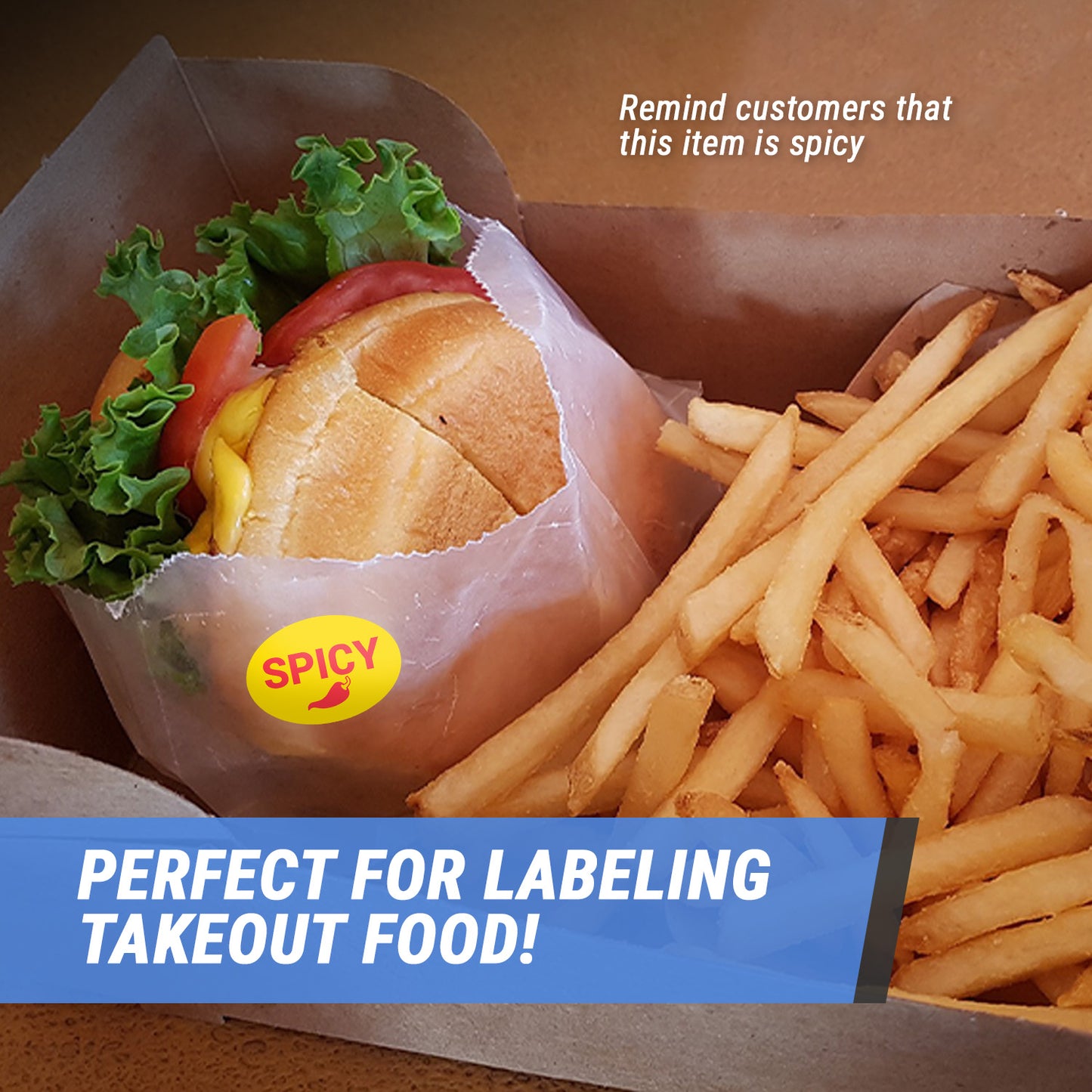 2.2 x 1 inch Spicy Allergen Warning Sheet Labels