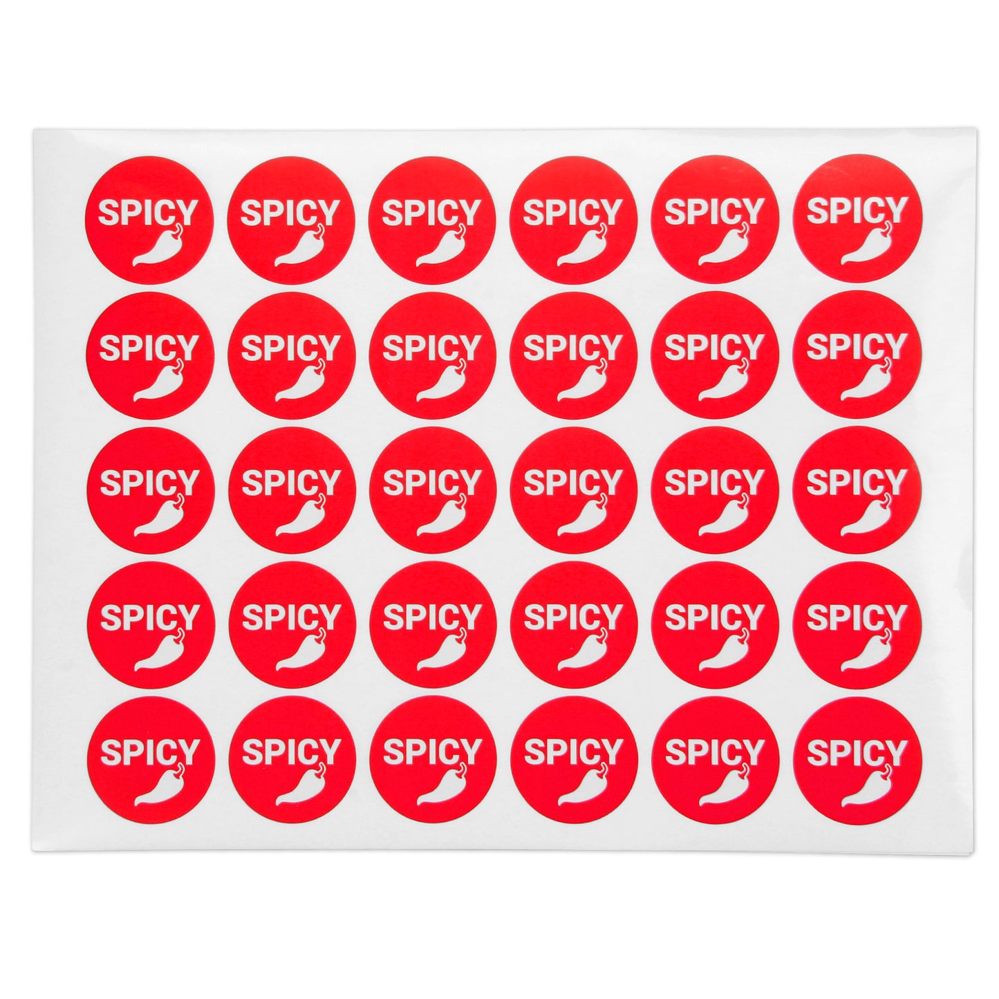1.5 inch Spicy Allergen Warning Sheet Labels