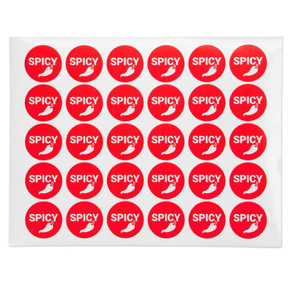 1.5 inch Spicy Allergen Warning Sheet Labels