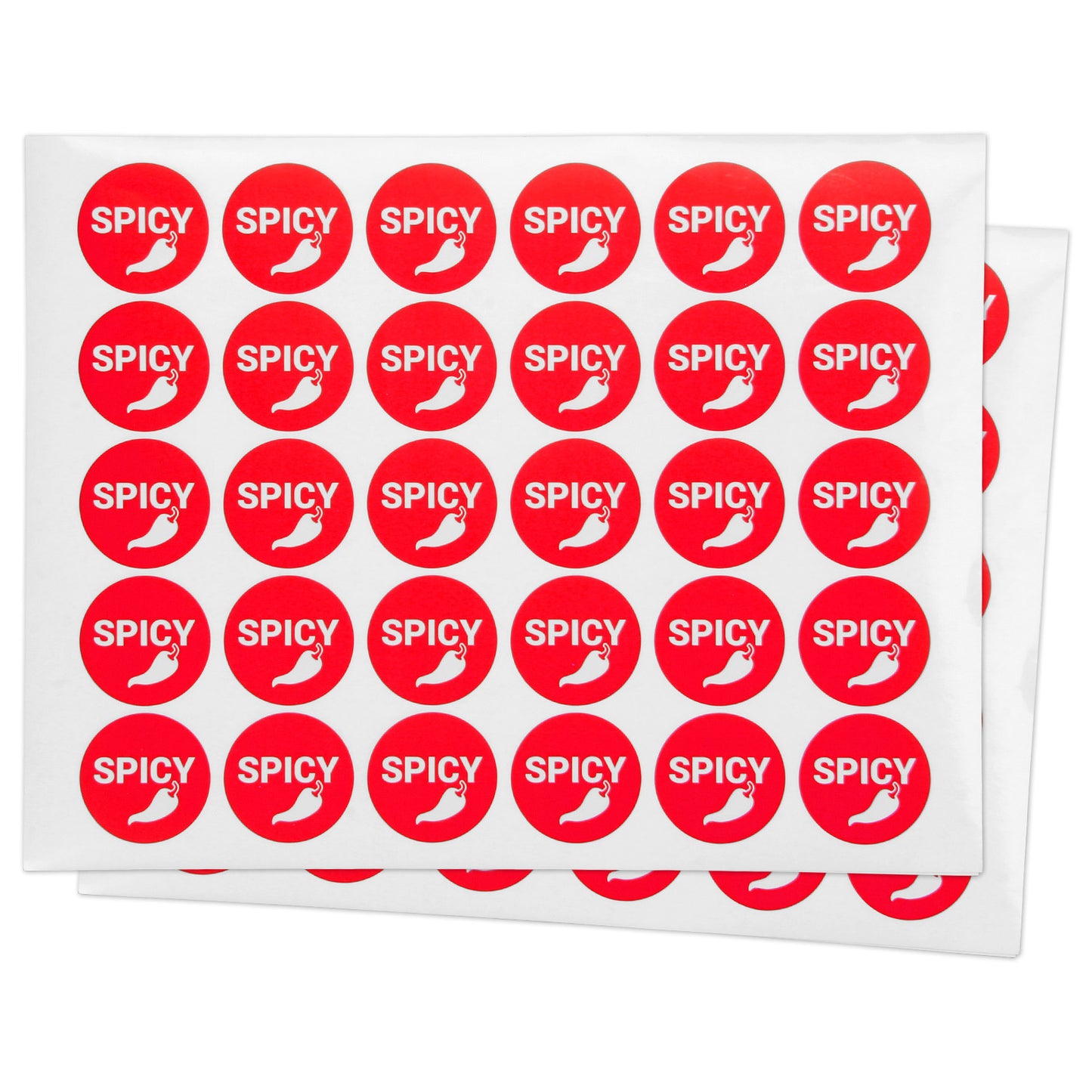 1.5 inch Spicy Allergen Warning Sheet Labels