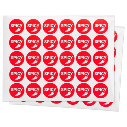 1.5 inch Spicy Allergen Warning Sheet Labels