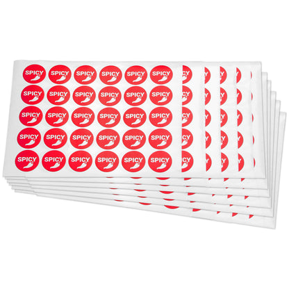 1.5 inch Spicy Allergen Warning Sheet Labels