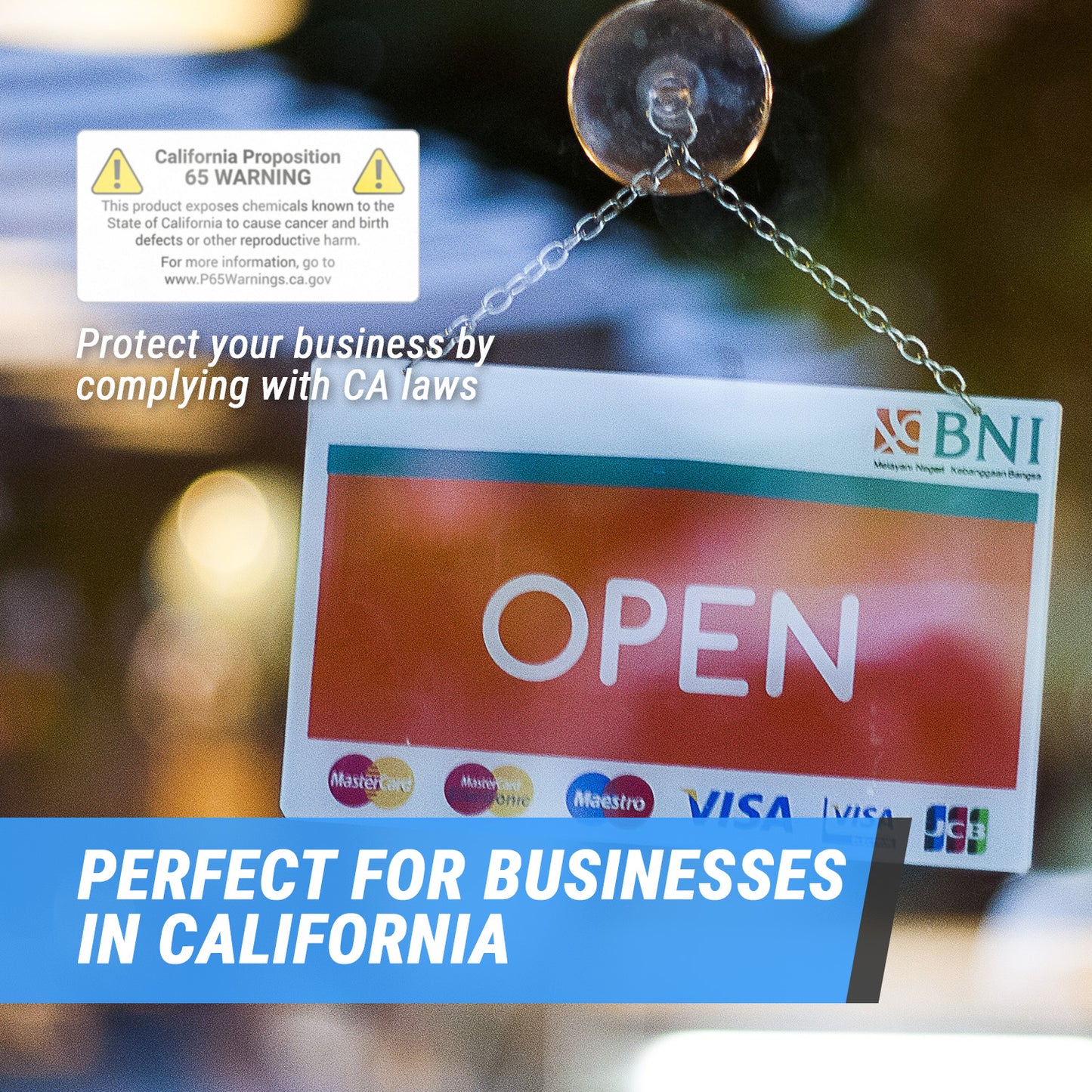 2 x 1in Stickers: California Proposition 65 Warning Labels