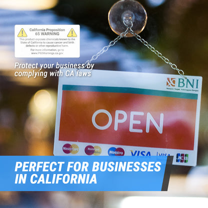 2 x 1in Stickers: California Proposition 65 Warning Labels