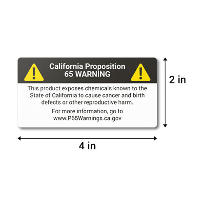 4 x 2in Stickers: California Proposition 65 Warning Label Roll