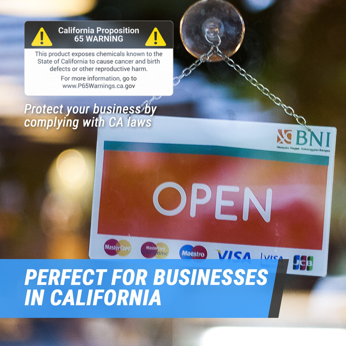 4 x 2in Stickers: California Proposition 65 Warning Label Roll