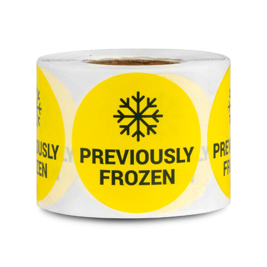 1.5in Stickers: Previously Frozen Food Labeling Warning Labels