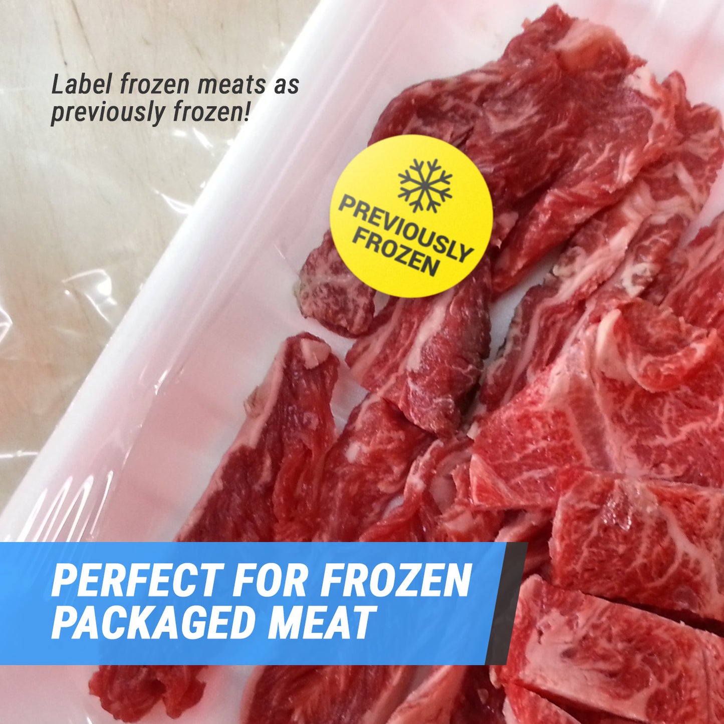 1.5 inch Previously Frozen Food Storage Labels (Roll)