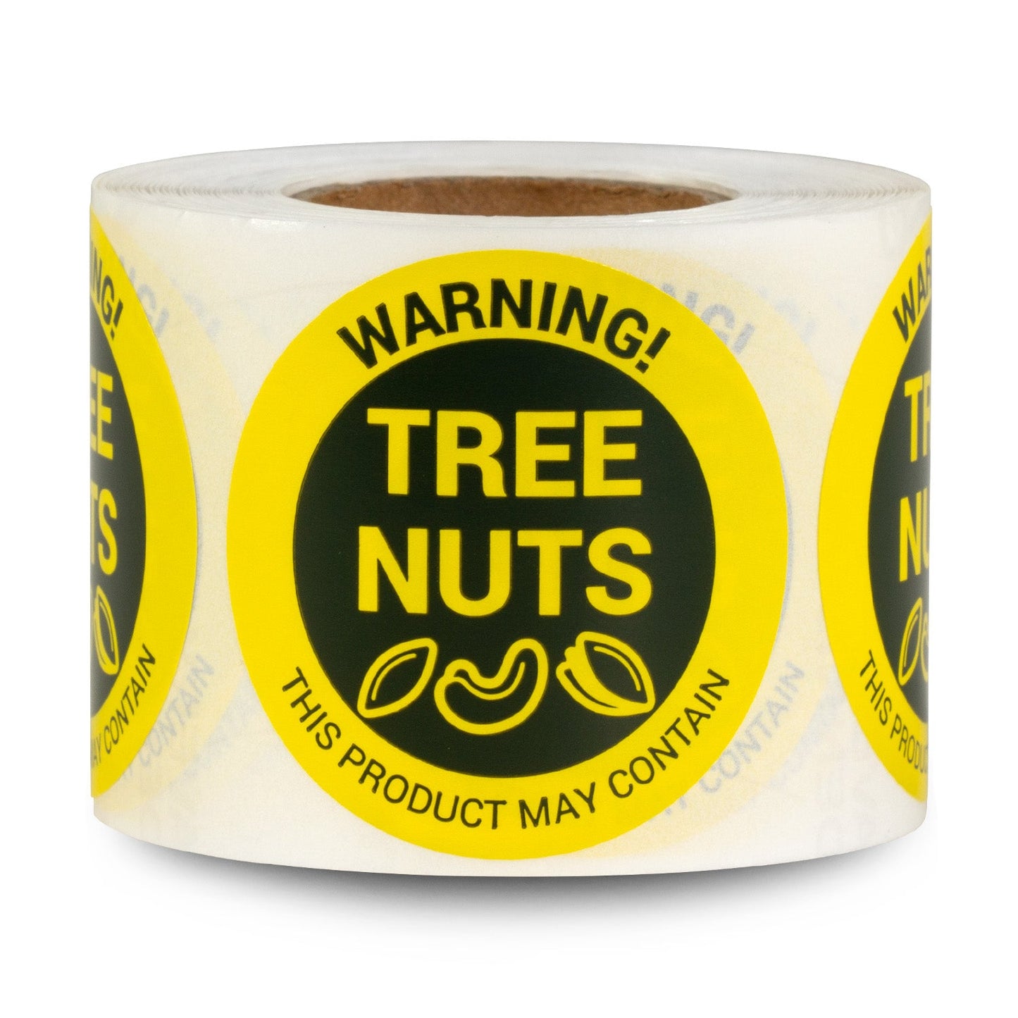 1.5 inch Tree Nuts Warning Food Labels (Roll)