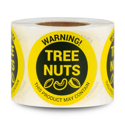 1.5 inch Tree Nuts Warning Food Labels (Roll)