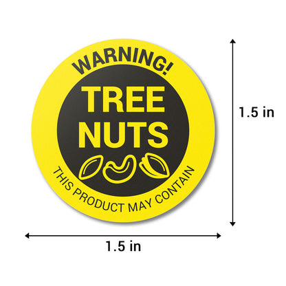 1.5 inch Tree Nuts Warning Food Labels (Roll)