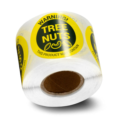 1.5 inch Tree Nuts Warning Food Labels (Roll)