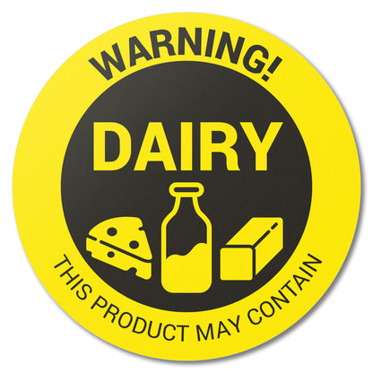 1.5 inch Dairy Warning Food Labels (Roll)