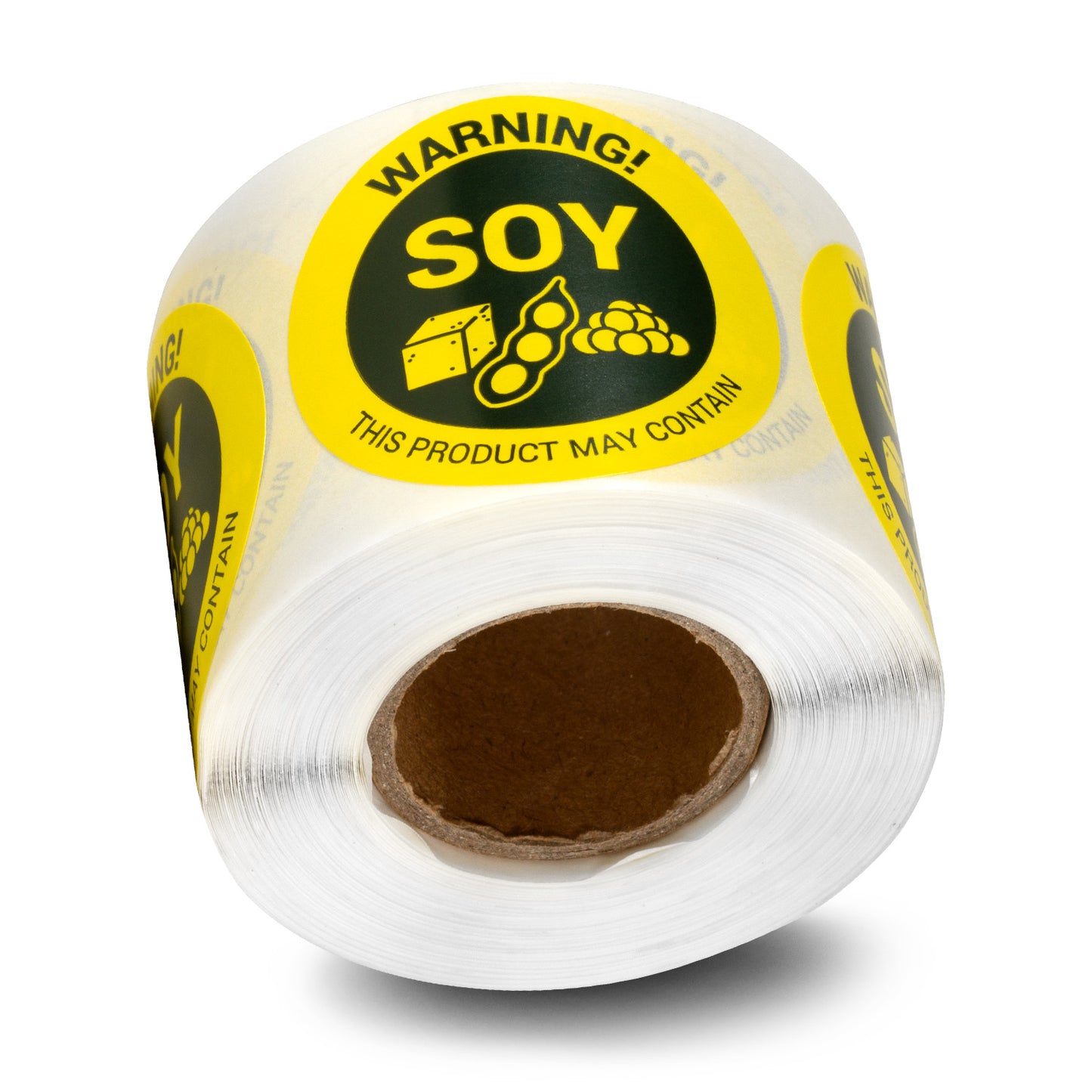1.5 inch Soy Warning Food Labels (Roll)