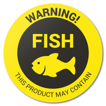 1.5 inch Fish Warning Food Labels (Roll)