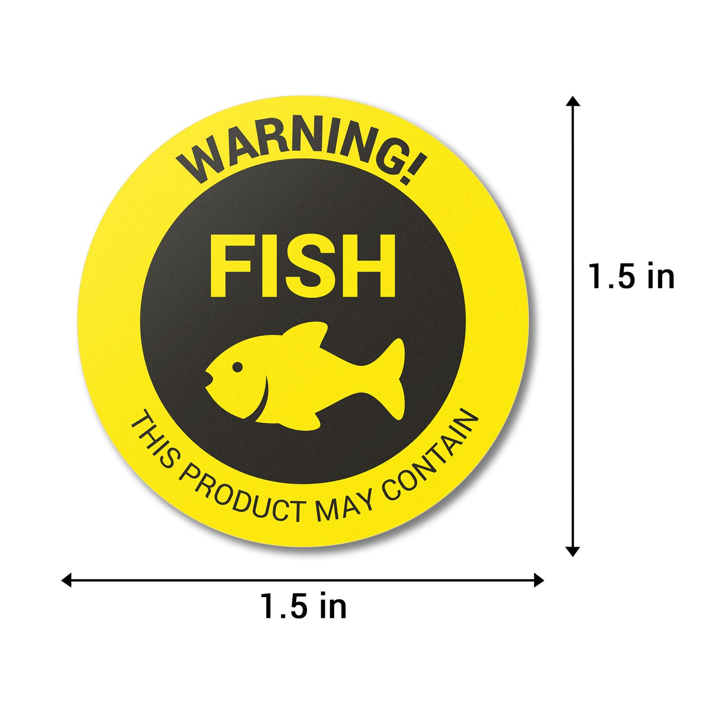 1.5 inch Fish Warning Food Labels (Roll)