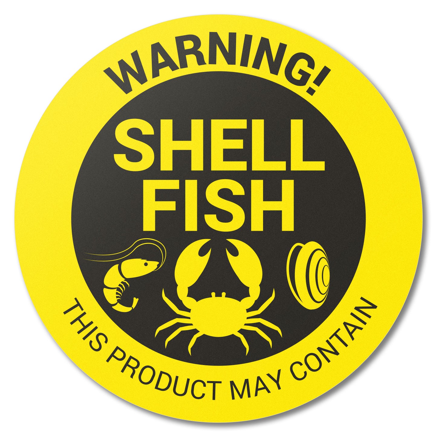 1.5 inch Shellfish Warning Food Labels (Roll)