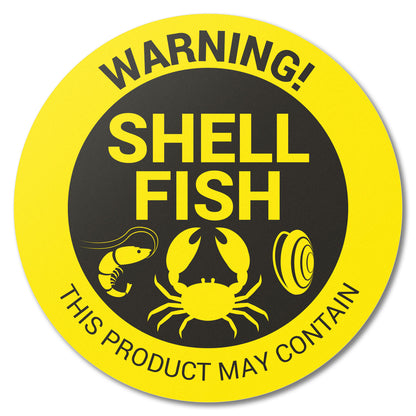 1.5 inch Shellfish Warning Food Labels (Roll)