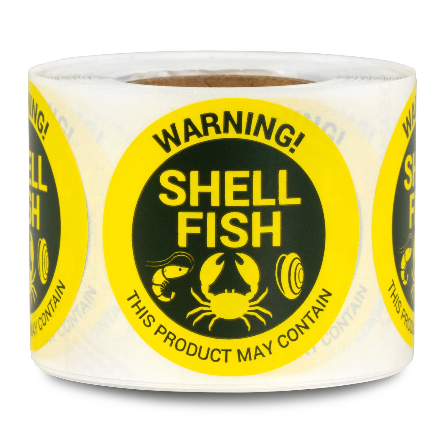 1.5 inch Shellfish Warning Food Labels (Roll)