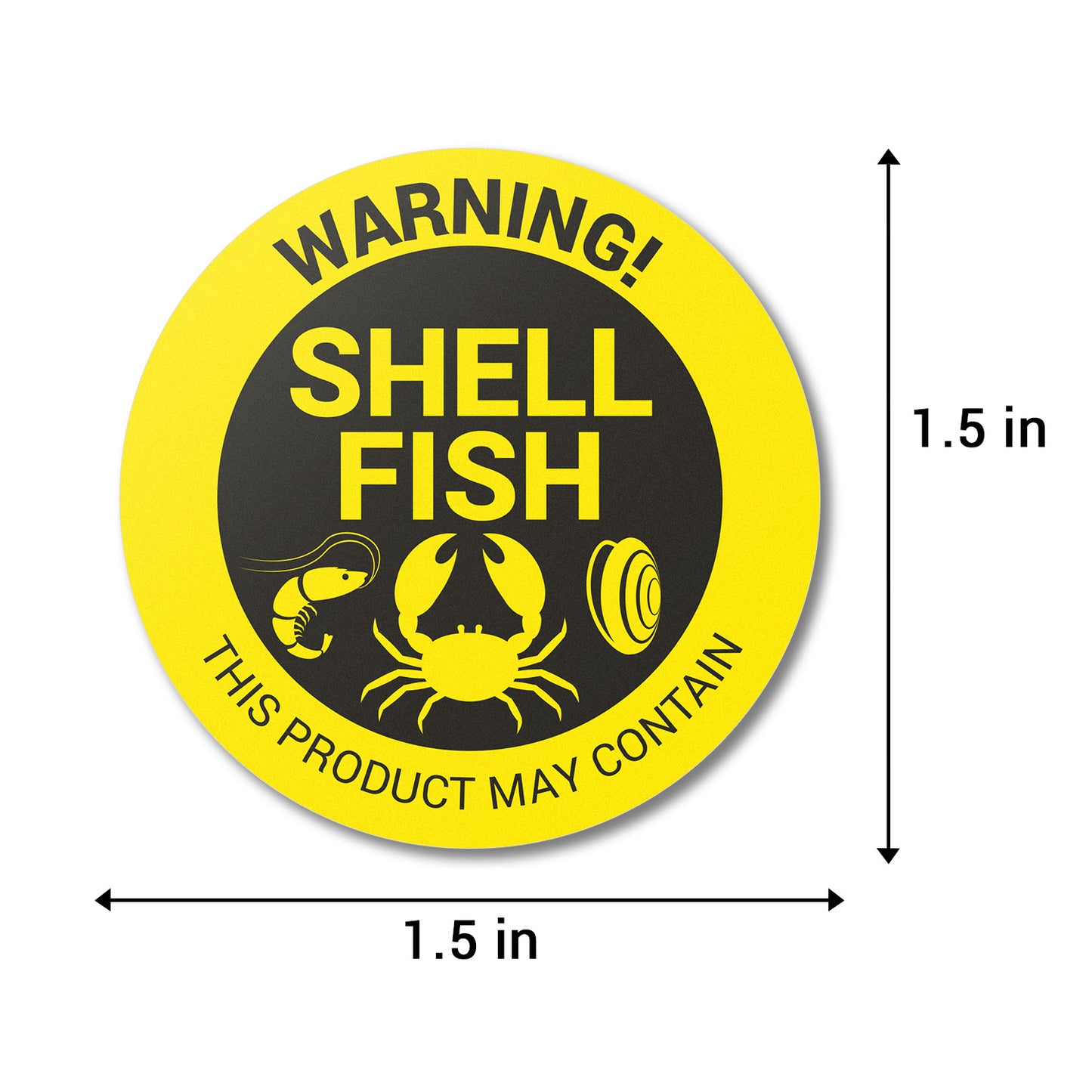1.5 inch Shellfish Warning Food Labels (Roll)