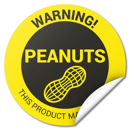 1.5 inch Peanuts Warning Food Labels (Roll)