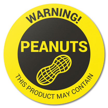 1.5 inch Peanuts Warning Food Labels (Roll)