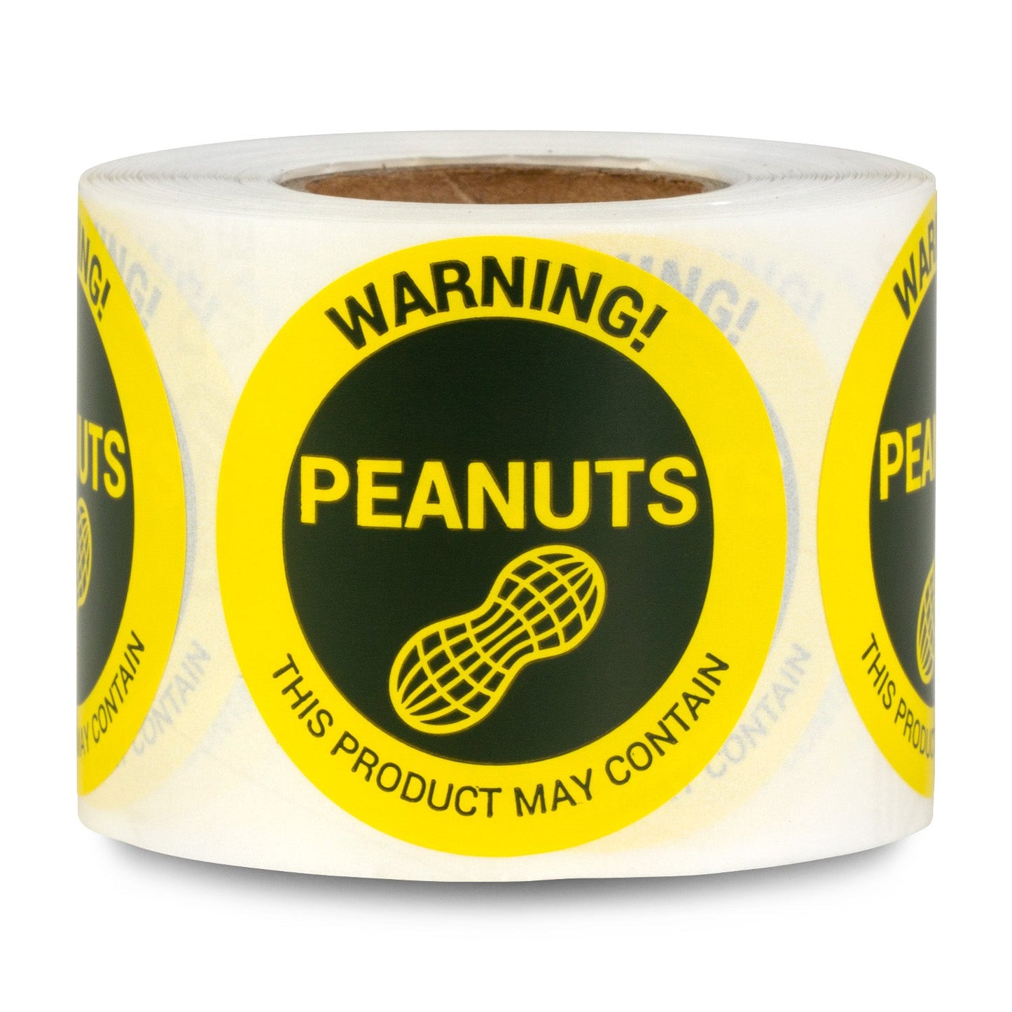 1.5 inch Peanuts Warning Food Labels (Roll)