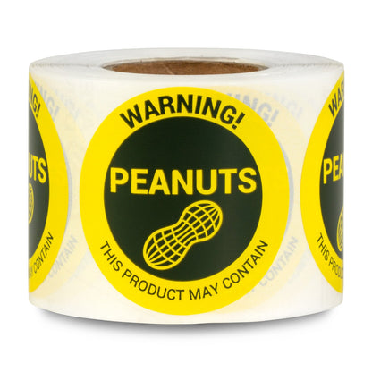 1.5 inch Peanuts Warning Food Labels (Roll)