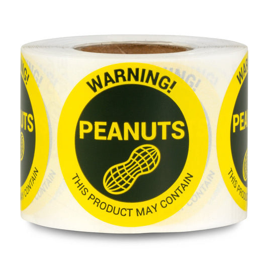 1.5in Stickers: May Contain Peanuts Food Allergen Warning Labels