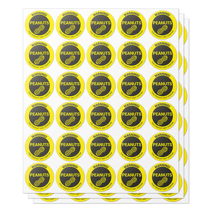 1.5 inch Peanuts Warning Food Labels (Roll)