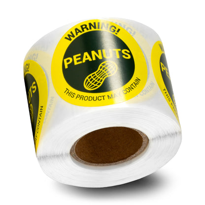 1.5 inch Peanuts Warning Food Labels (Roll)