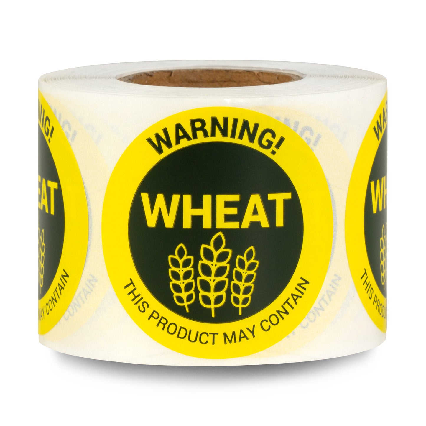 1.5 inch Wheat Warning Food Labels (Roll)