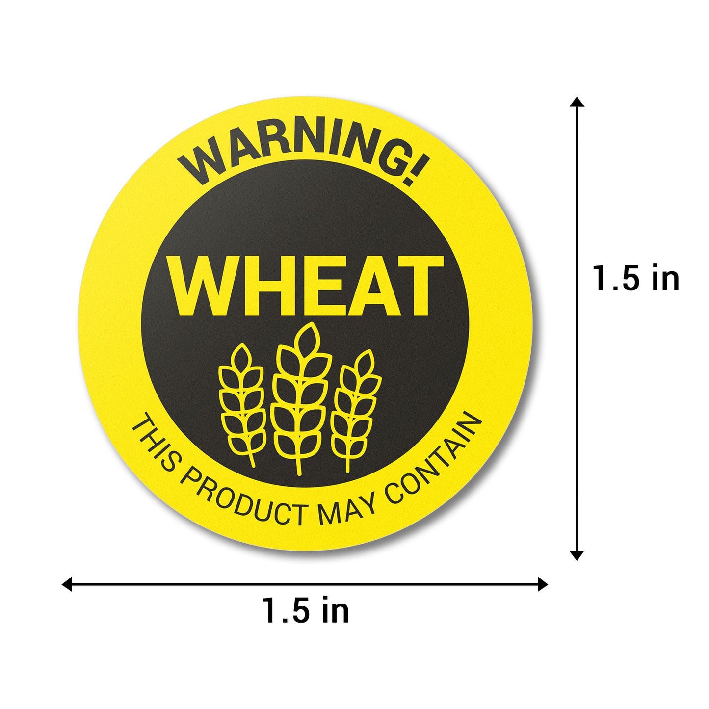 1.5 inch Wheat Warning Food Labels (Roll)