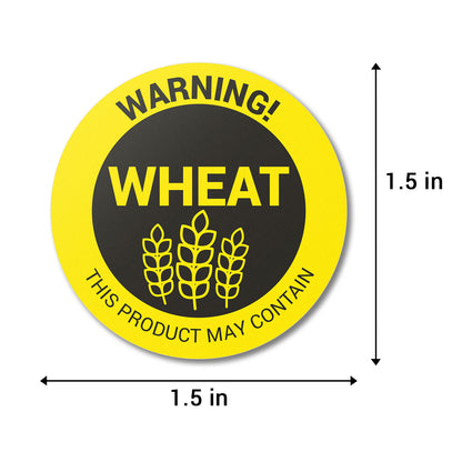 1.5 inch Wheat Warning Food Labels (Roll)