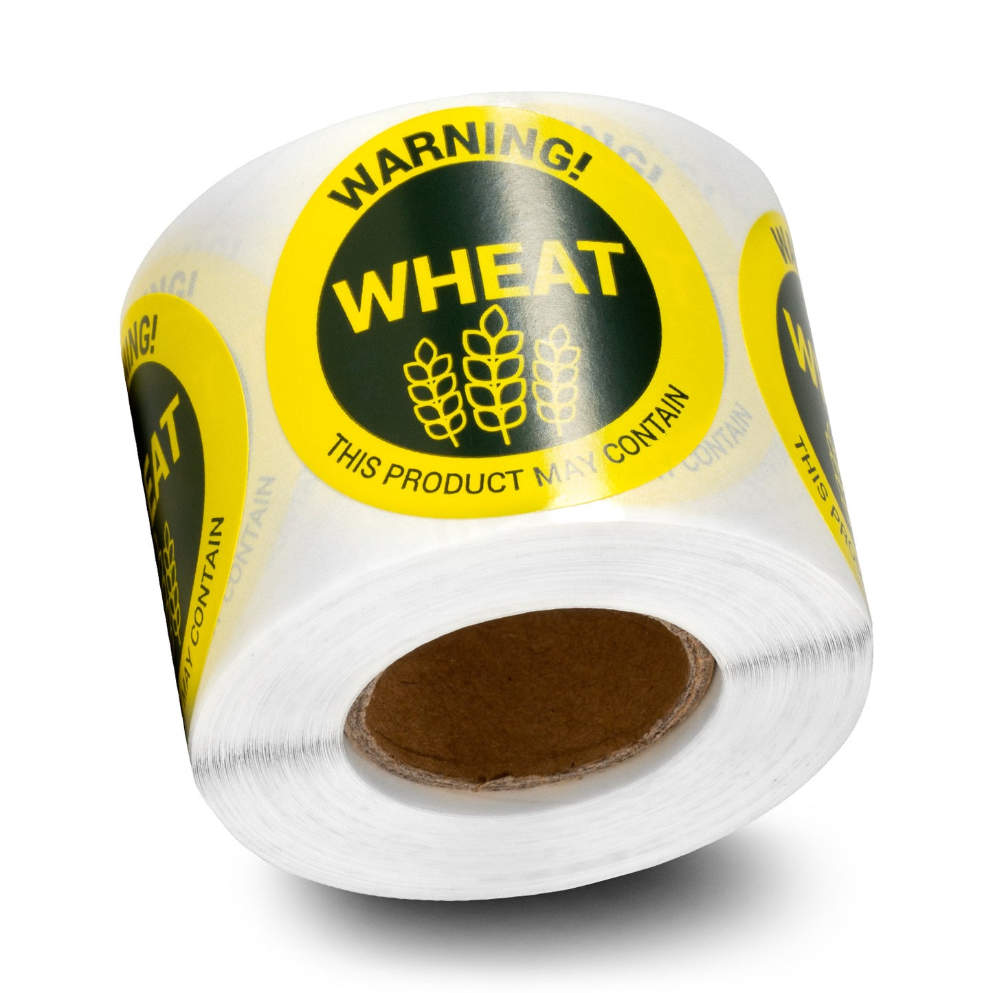 1.5 inch Wheat Warning Food Labels (Roll)