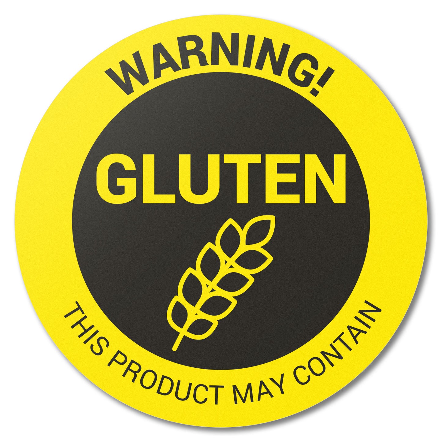 1.5 inch Gluten Warning Food Labels (Roll)